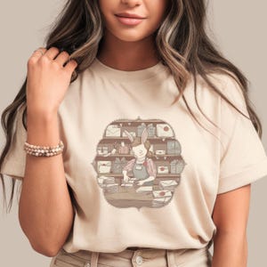 Bunny Mailroom Shirt | Whimsical Letter Sorting T-Shirt | Cozy Cottagecore Postal Bunny Graphic | Stationery Lover Tee | Soft Vintage Style