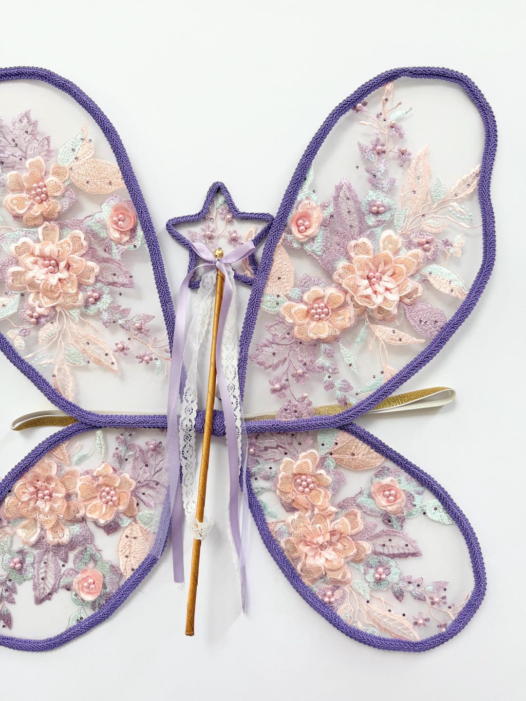 Kids Fairy Wings And Wands Embroidered Lace Butterfly Wings Princess Kids Fairy Wings And Wands Embroidered Lace Butterfly Wings Princess