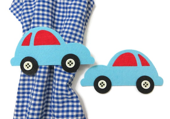 Curtain Holders Curtain Tie Backs Magnet With Felt Blue Car Etsy