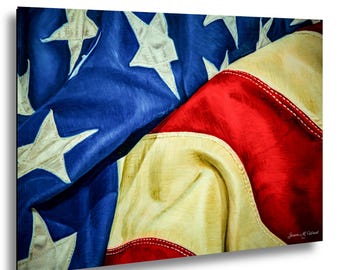 American Flag Close-Up | Patriotic Wall Art Print