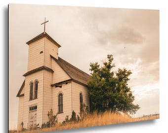 Abandoned Prairie Church in Eastern Colorado | Rural Americana Wall Art | Historic Country Church Photograph