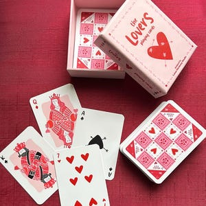 Mazzo di carte da gioco Romantic Lovers - Mazzo di poker illustrato personalizzato con arte unica, set da 54 carte in scatola premium