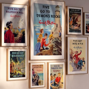 Famous Five Book Cover Prints Set of 20 Enid Blyton Wall Art Download Vintage First Edition Inspired Gallery Wall Literary Home Decor