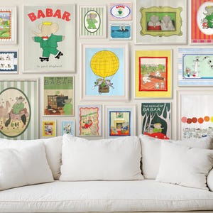 Babar Poster Printable Vintage Nursery Gallery Wall Art Classic Elephant Storybook Decor. Set of over 80 Classic Book inspired images