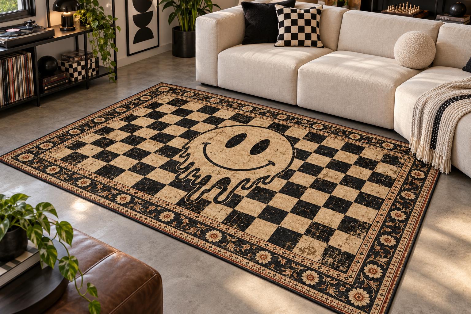 Melting Smiley Rug - Etsy