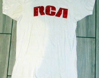 RCA Records 1990's Promo Promotion vintage t-shirt w/ disco sparkle letters