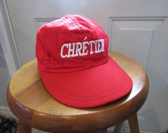 Jean Chretien Canada Canadian Prime Minister Liberal Campaign 1984 promo vintage red Hat Cap