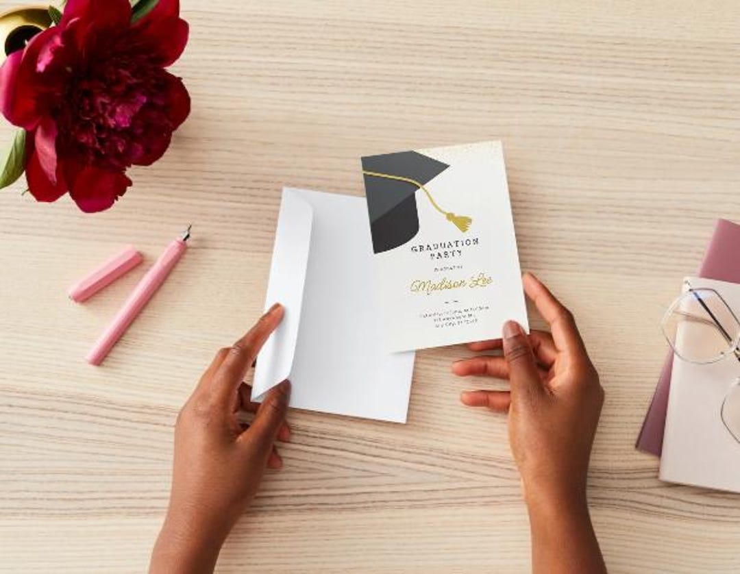 Grad Invitations Cheap Elegant, Minimal Graduation Invitation - Editable and Customizable ...