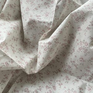 Cottage Floral Bouquet Prints Fabric, Vintage Cotton Lace Fabric, for Nightwear, Kid's Outfits, Lady Shirt, Dress, Hairband