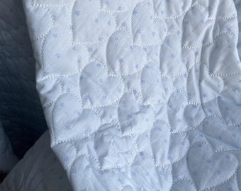 Blue Cotton Quilted Fabric, Cute Stars Printed Fabric, Cotton Fabric for Winter Clothes, Padded Jacket, Coat, Bag DIY, Cushion