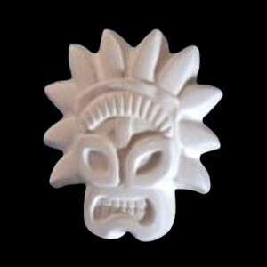 Ready To Paint Plaster Craft, Tiki Mask, Beach Theme, Ornament, U Paint, DIY Plaster, PlasterCraft, Kids Crafts, DIY Chalkware, Flat Back