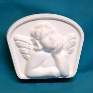 Ready To Paint Plaster, Angel Daydreaming, Ornament,  U Paint, DIY Plaster, PlasterCraft, Kids Crafts, DIY Chalkware, Flat Back