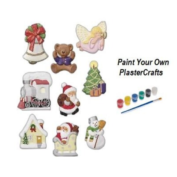 Plaster Ready to Paint Christmas Ornaments Etsy