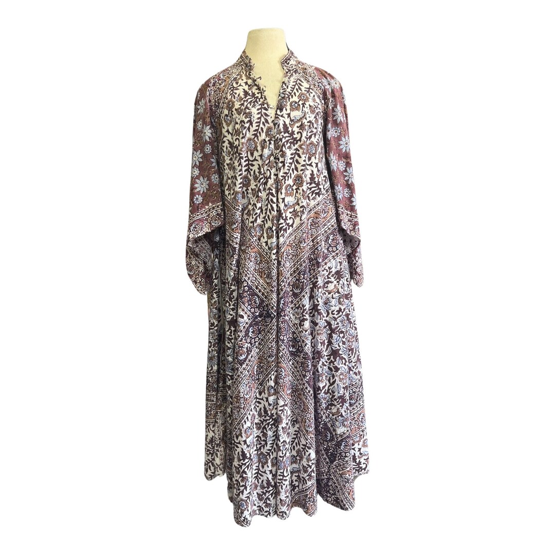 Adini Vintage 60s Strappy Sun Dress, Indian Block Print Dress, XXS/XS main image 0
