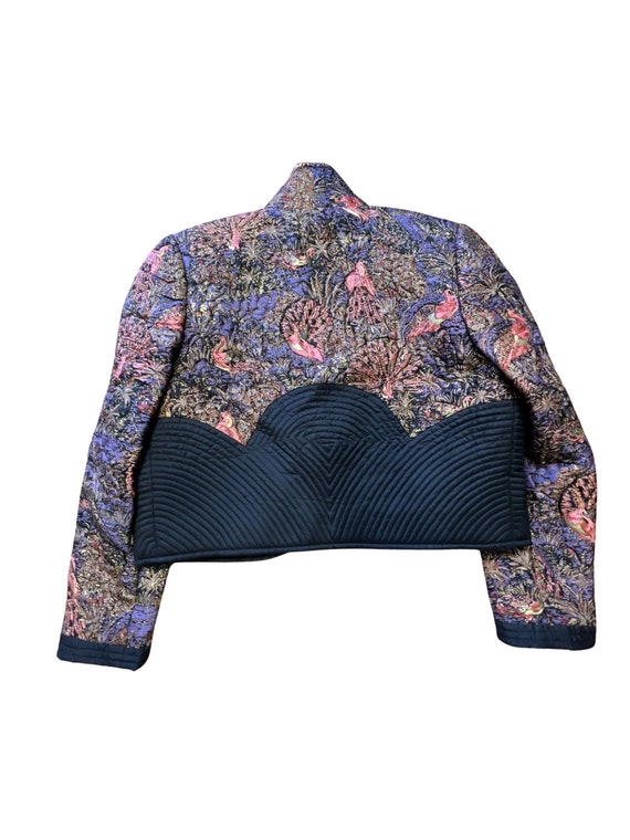 Vintage Thai Silk Quilted Crop Jacket - image 2