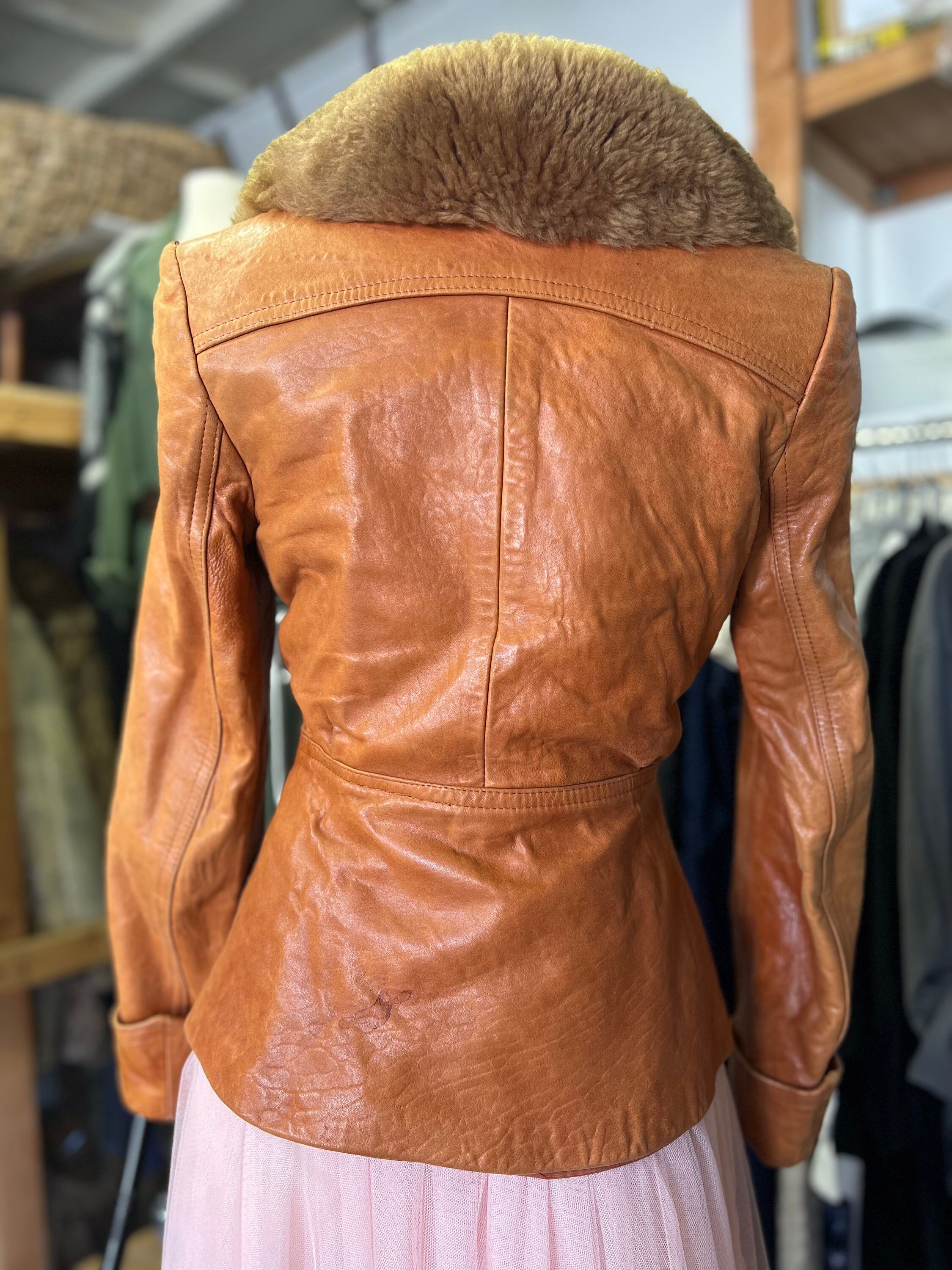 Vintage Sheep Mates Leather & Shearling Jacket - Etsy