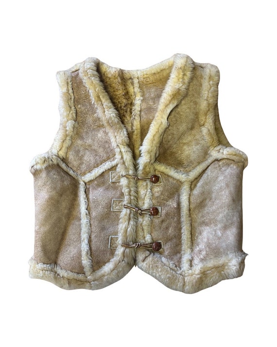 Vintage Boho Shearling Cropped Vest