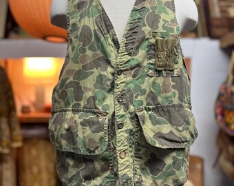 Vintage 70's Camo Duck Hunting Vest M - Etsy