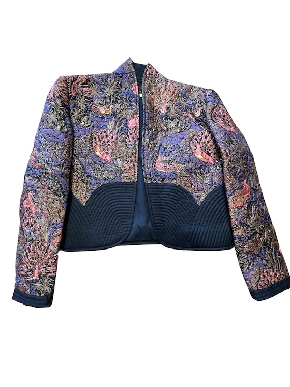 Vintage Thai Silk Quilted Crop Jacket