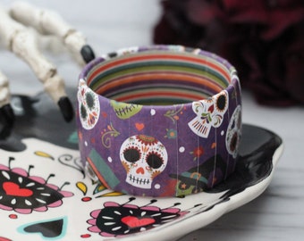 Day of the Dead Bracelet - Dia De Los Muertos Bracelet - Day of the Dead Jewelry - Halloween Bracelet - Halloween Bangle - Halloween Jewelry