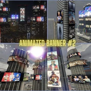 Bannière Skyline animée pour FiveM | 5 gratte-ciel | Bannières animées
