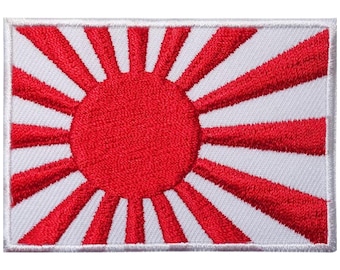 Parche bordado con la bandera del Sol Naciente de Japón para planchar y coser