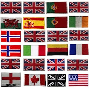National Country Flag Iron On Patch Embroidered Sew On Applique Badge for Jackets, Backpacks, Hats, DIY Clothing Repair