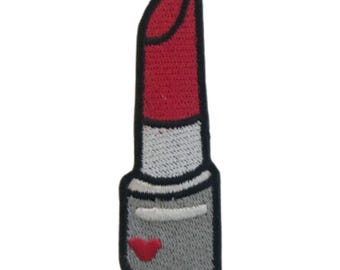 Roter Lippenstift Aufnäher Gestickt Aufnäher Applikation Abzeichen Kleidung Tasche Jacke Jeans