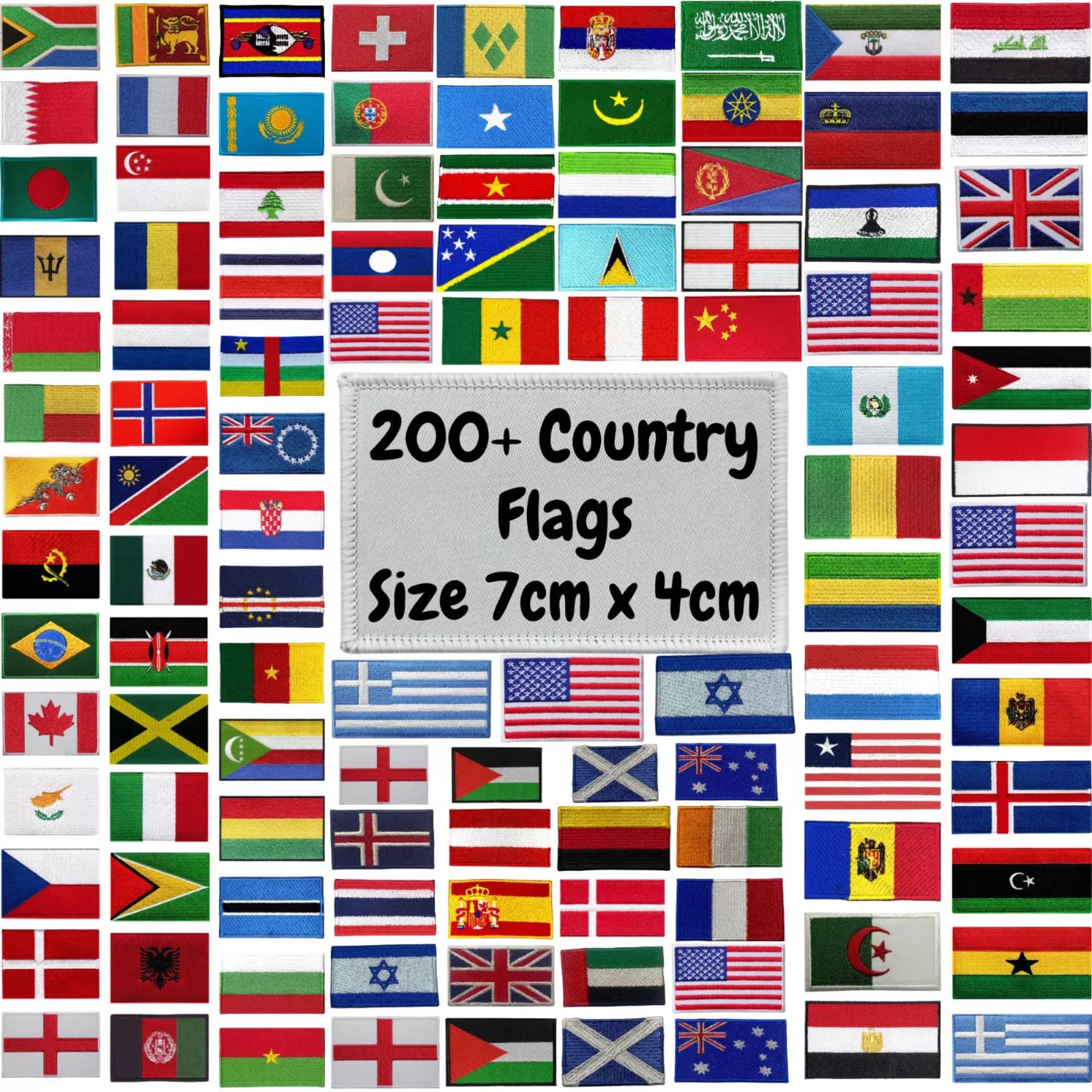 Embroidered Flag Patch A–F – Iron-On Country Badges for World Travel, Backpacks, DIY Clothing