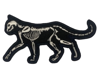 Cat Halloween Skull Animal Badges Iron On Sew On Embroidery Patch Applique
