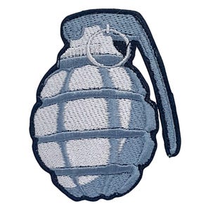 Hand Grenade Iron-On Patch – Military Ammo Embroidered Sew-On Applique Badge