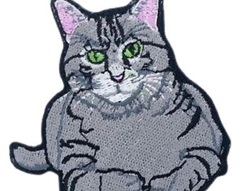 Cat Face Animal Cute Animal Iron On Patch Embroidered Sew On Applique