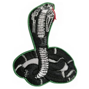 Snake Black Animal Iron On Patch Embroidered Sew On Applique Badge Clothing Bag Jacket Jeans