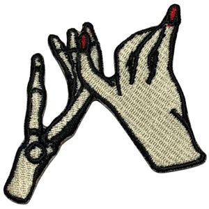 Holding Finger Love Iron On Patch Embroidered Sew On Applique Badge