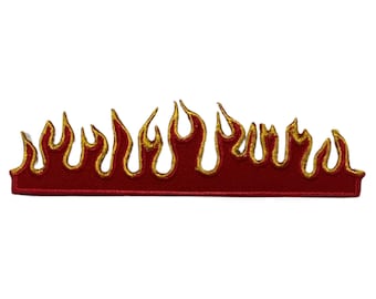 Écusson écusson brodé fer sur écusson écusson feu motard course de motos tatouage boule de feu chaude applique de voiture en métal lourd