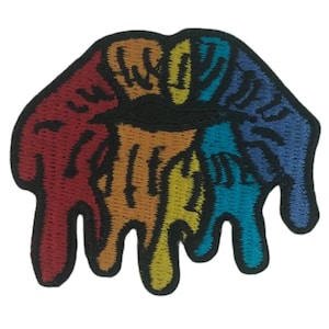 Rainbow Lips Iron On Patch Embroidered Sew On Applique Badge Clothing Bag Jacket Jeans