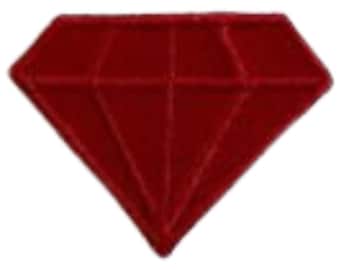 Rot Diamant Aufnäher Gestickt Aufnähen Applikation Abzeichen Kleidung Tasche Jacke Jeans