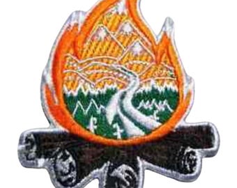 Lagerfeuer Aufbügler Gestickt Aufnäher Applikation Abzeichen Kleidung Tasche Jacke Jeans