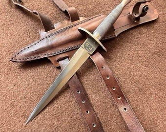 Réplique de poignard de commando britannique de style vintage - couteau de collection en acier au carbone, cadeau d'histoire militaire, décoration inspirée de la seconde guerre mondiale, Fairbairn Sykes