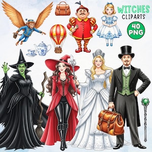 Oz-Inspired Witches Cliparts, Glinda, Wizzard of Oz, Elmerald City, The Wizard of Oz Clipart, Oz-Inspired Fantasy Witches, Flying Monkey PNG