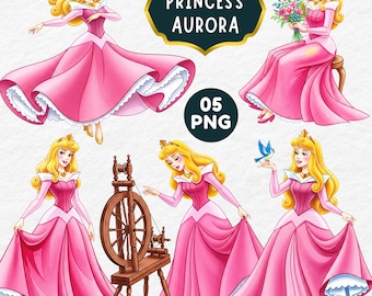 Aurora Aquarell Clipart, Aquarell Prinzessin, Märchenprinzessin, Aurora Geburtstag, handgezeichnete Prinzessin, Aurora, Cake Topper, Geburtstagsparty