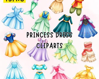 Vestido de princesa em aquarela, clipart, vestidos de princesa em PNG, clipart de vestido de princesa em aquarela, clipart de vestido de conto de fadas para festas em PNG