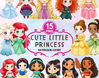 All Princess Clipart Cute Little Princess, Hand Drawn, Little Princess, Baby Shower, Princesses, Fairytales, Girl Birthday Decor Pribtables