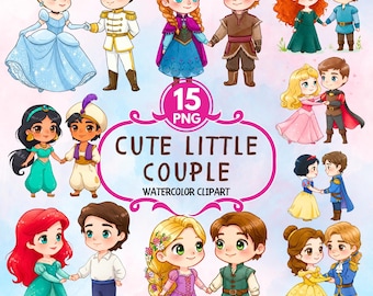 Cliparts tous les princes et princesses Petits princes, dessinés à la main, petite princesse, baby shower, contes de fées, décoration d'anniversaire de fille imprimable