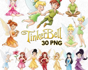 Tinkerbell Clipart PNG, Tinkerbell PNG, Tinkerbell Watercolor Clipart, Cute Kids Clipart, Tinkerbell and Friends Clipart, Glitter Fairies