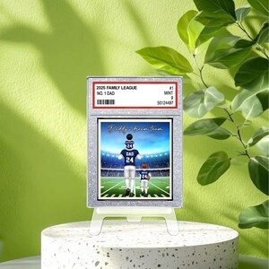 Football n°1 papa grand-père homme et enfants style carte à collectionner, carte portefeuille papa personnalisée, anniversaire, cadeau fête des pères pour amateur de football américain