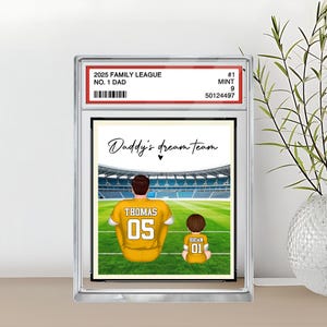 Football n° 1, papa, grand-père, fille, carte à collectionner, plaque acrylique personnalisée, anniversaire, cadeau de fête des pères pour amateur de football américain