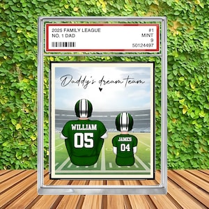 Football n° 1, papa, grand-père, homme et enfants, carte à collectionner, plaque acrylique personnalisée, anniversaire, cadeau de fête des pères pour amateur de football américain