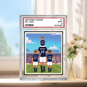 Cadeau grand-père, football américain no. 1, papa, grand-père, homme et enfants, carte à collectionner, plaque acrylique personnalisée, anniversaire, cadeau fête des pères pour les amoureux