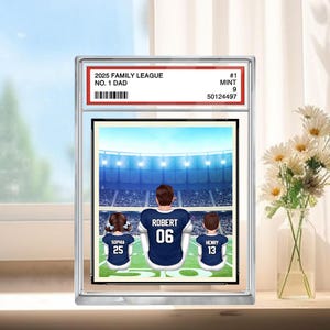 Football américain n°1 papa, grand-père, homme et enfants, carte à collectionner, plaque acrylique personnalisée, anniversaire, cadeau fête des pères pour les amoureux, cadeau grand-père